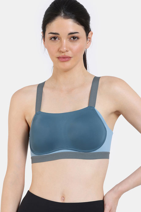 Buy Zelocity Padded High Impact Quick Drying Sports Bra Indian Teal at Rs.1747 online Activewear online